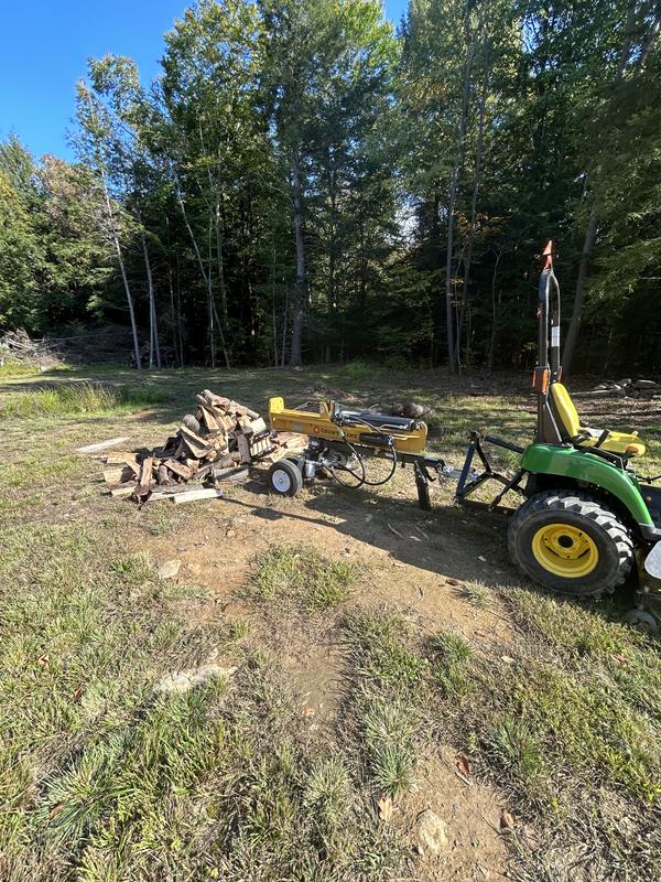 Easy way to hook up and no need to unhook till the job is done. Makes the job easier. Comes complete with the tow ball too. Easy to assemble. Class one three point hitch. JD 2305 tractor. Pins fit the hitch perfectly.