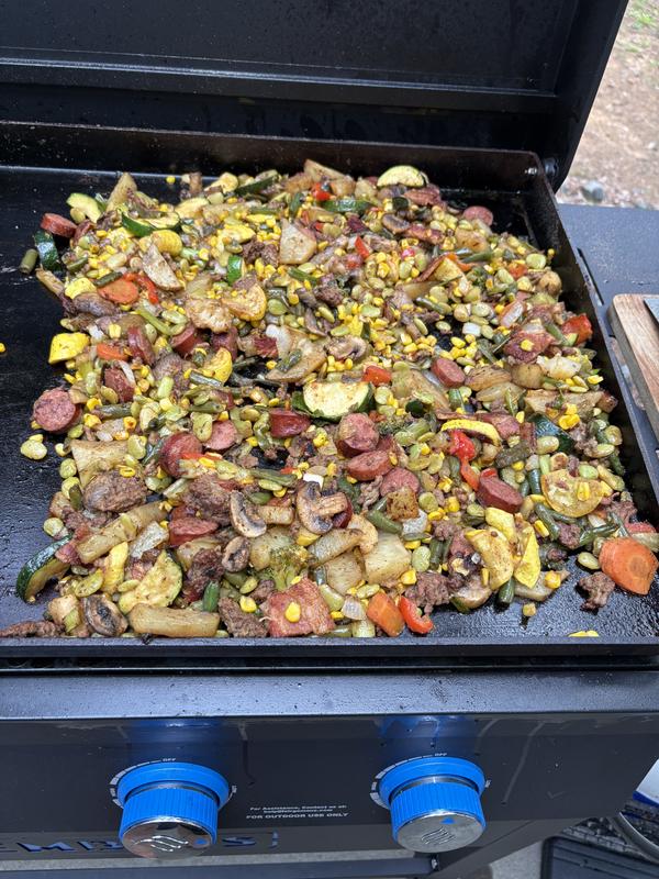 Way too much food but it was camp.  Wish I had videoed the whole prep of this dish.