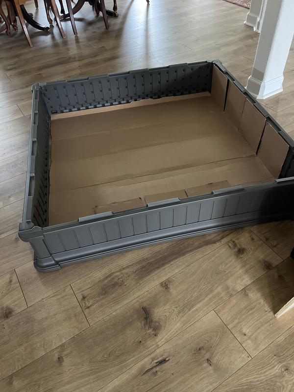 I broke down outer cardboard box minus tape and this became my filler for raised bed.