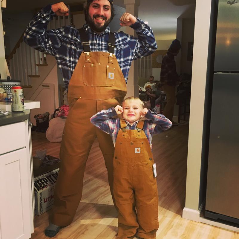 Uncle Harry and Ronan love their overalls!