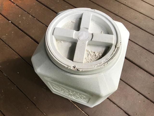 Ruined thirty dollar "pest proof" seed container
