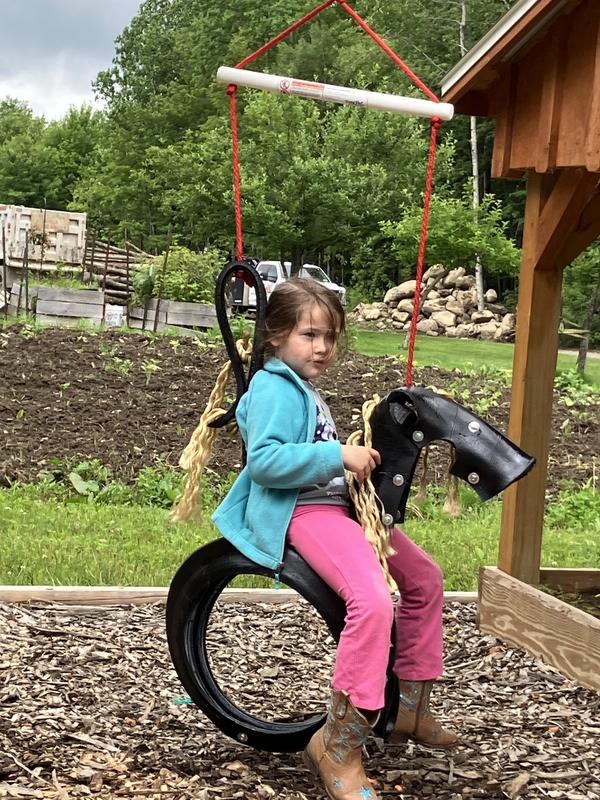 My Granddaughter on her horse swing
