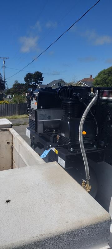 Mounted on deck of service truck