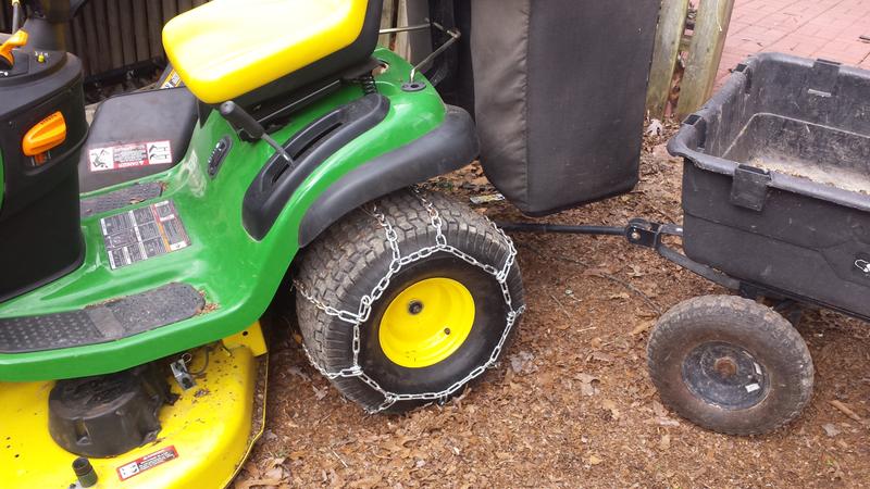 Modified Tractor Supply Peerless Chain to fit John Deere 20" by 10" by 8"