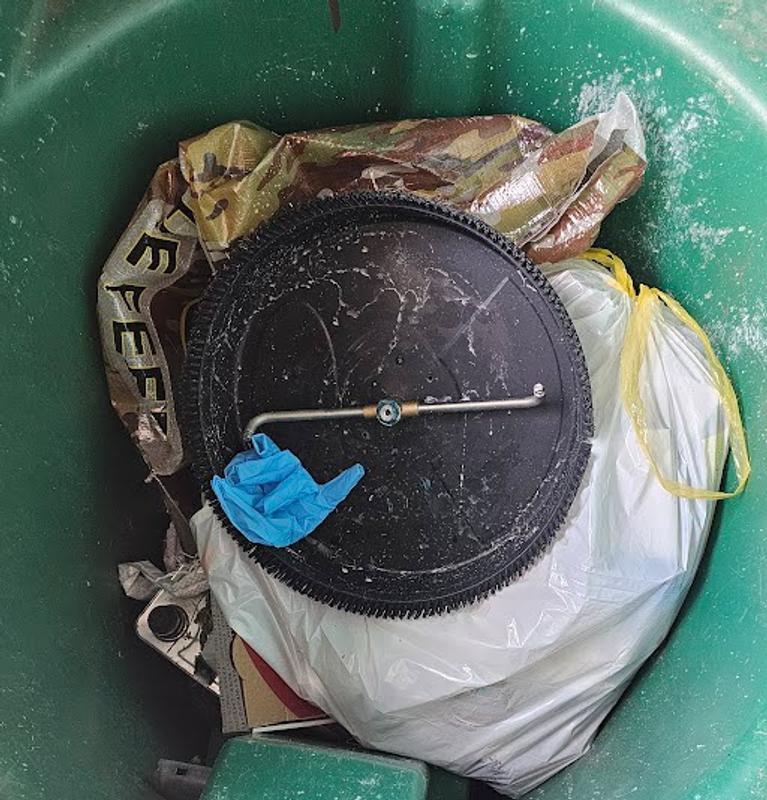 Where the product belongs - not glove from applying grease showing on bearing.  Won't spin to work.