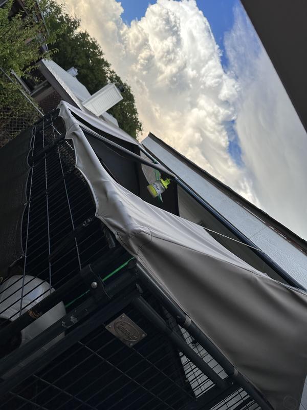 What the windstorm did to the old one.