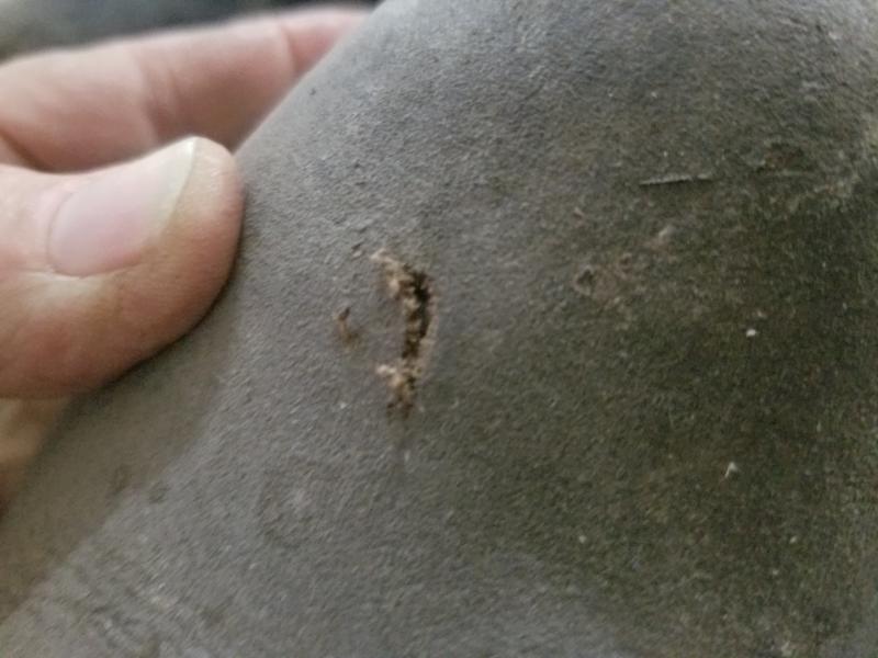 No idea, I was setting up my RV, just a simple task but once done i see this little tear. It's over the steel toe so not a puncture