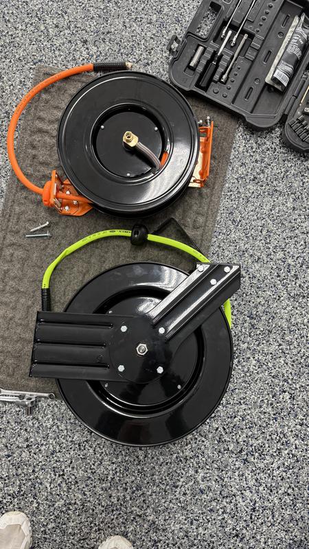 You'll see how the Flexzilla is larger than the Vevor. In my garage, the Vevor just looked awkwardly small. Both are 50' reels.