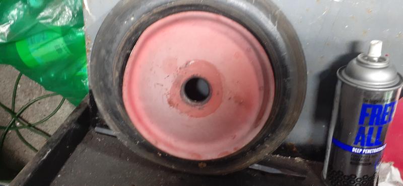 Old red tire new grey