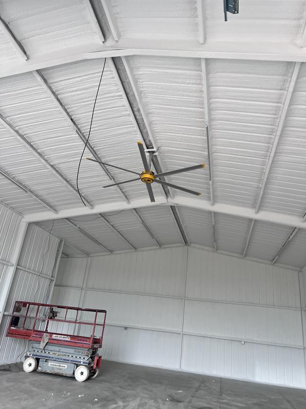 Fan mounted to ceiling