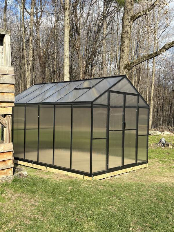 Veikous 8 W x 12 D ft. Polycarbonate Greenhouse for Outdoor Green