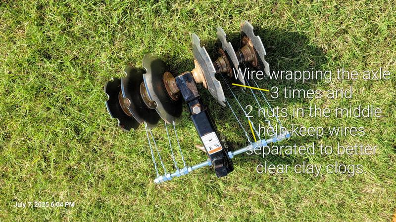 1. Wire wrap the axle 3 times