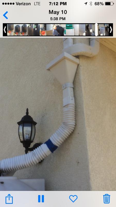 Rain water from gutter