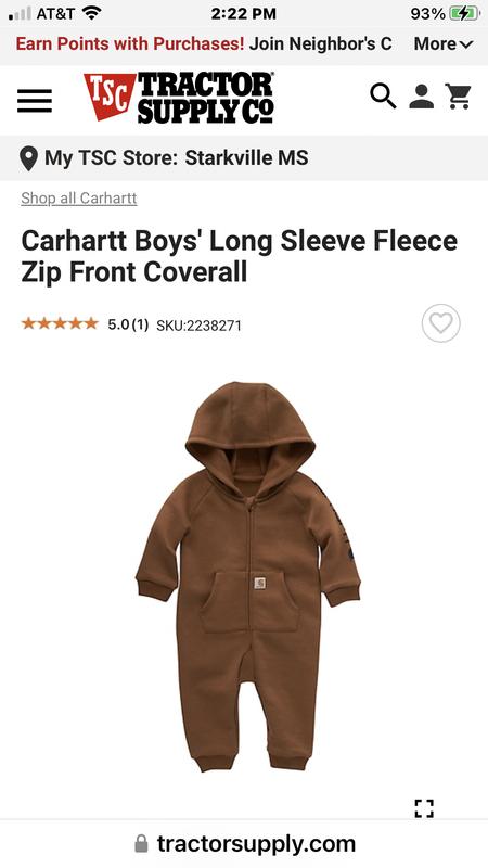 Carhartt Baby Boys' Fleece Zip Front Long-Sleeve Coveralls