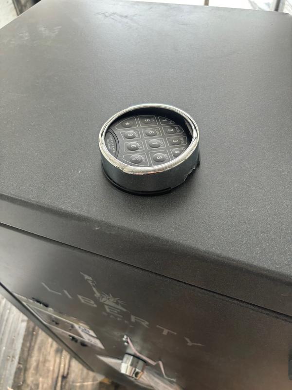 Door - Keypad sheared off of door, resting on top of safe.