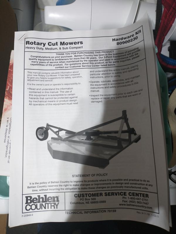 Only instructions included, picture shows no pivot plate.