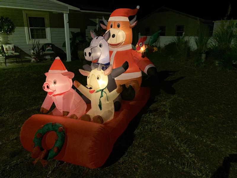 GemmyAirblown-Farm Animals On A Sled Scene-Lg at Tractor Supply Co