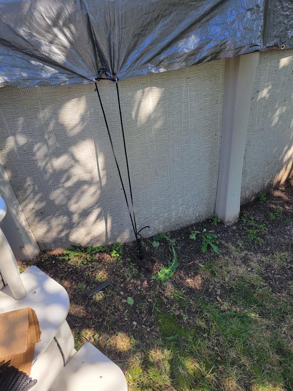 Ground anchors by pool