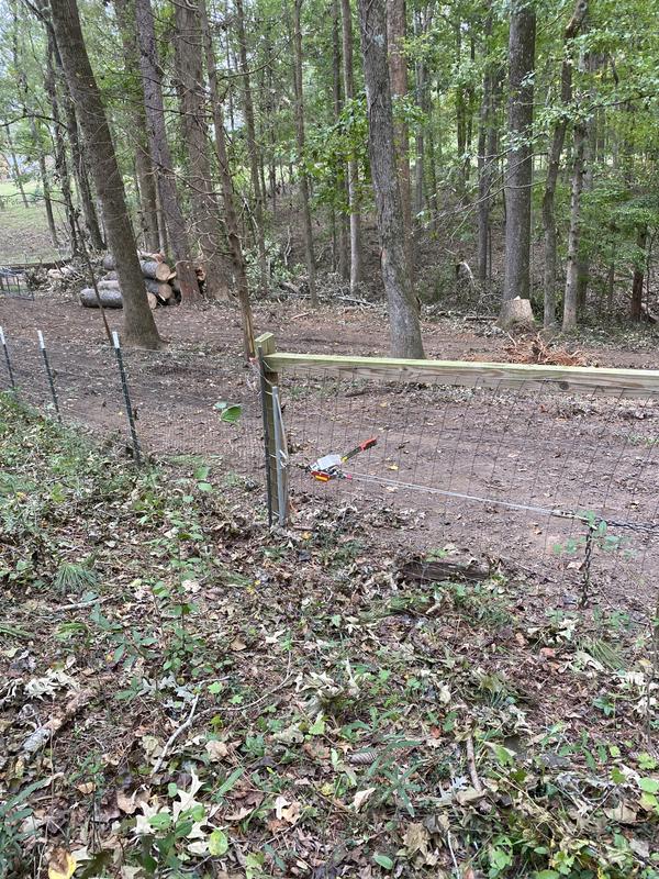 Helene knocked trees on the fences but spliced and stretched