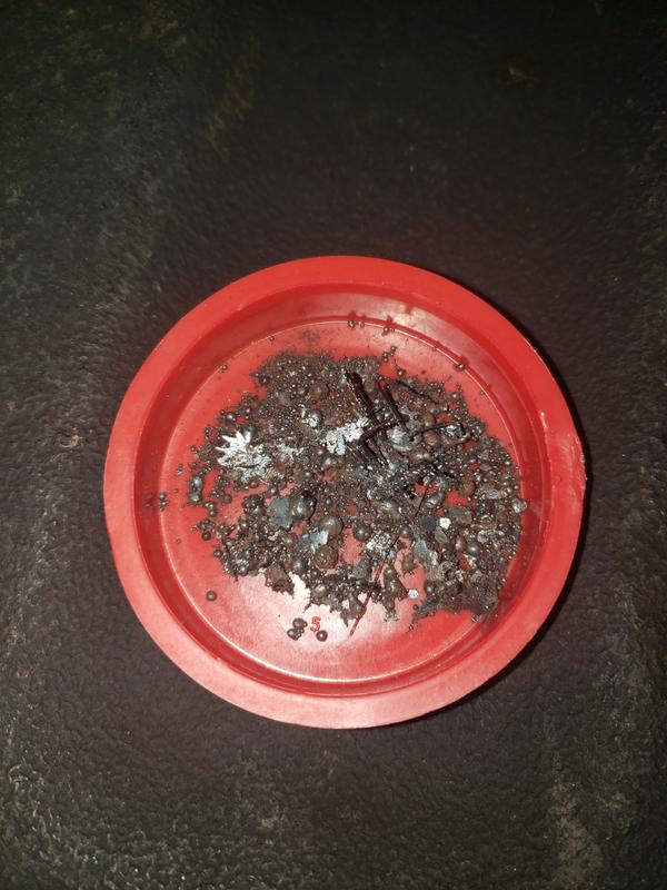 Some of the material that was in the tank
