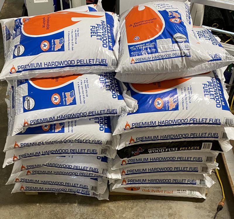 Check bags for tears and wet pellets