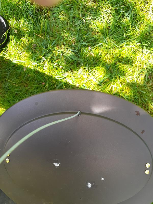 Cable goes through roof right at edge of seed container