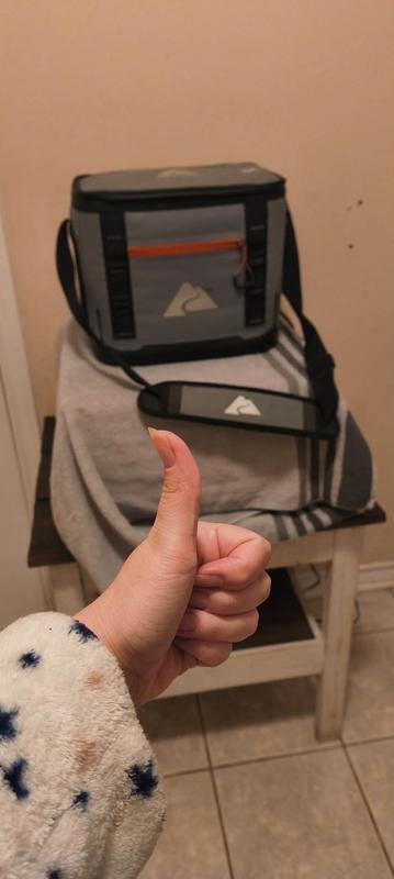 Shows the temperature and it also shows the contraption I had to come with to even get it there!