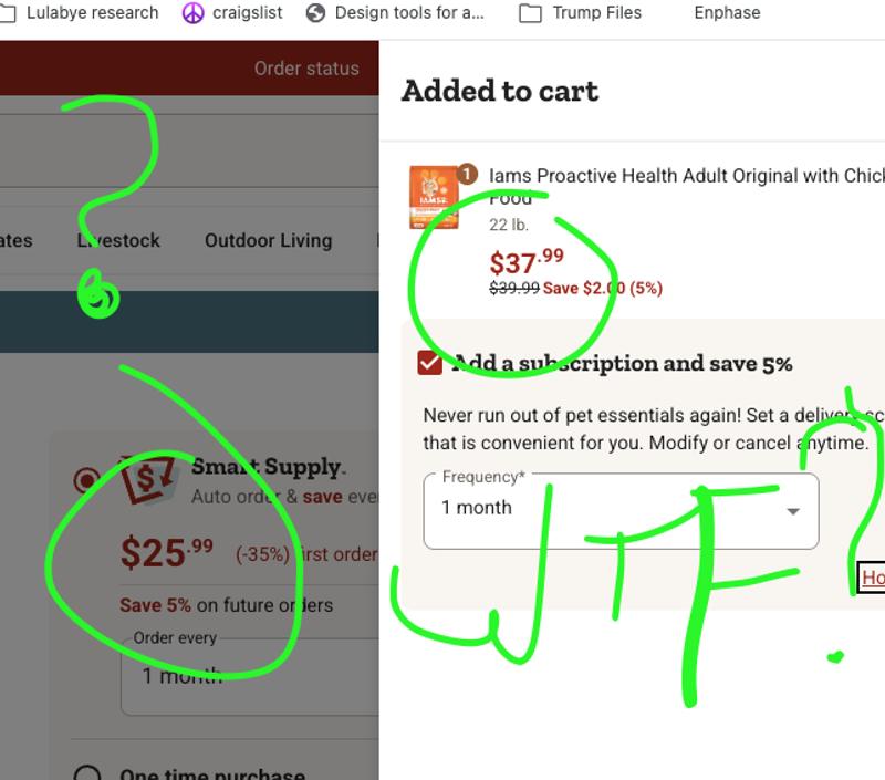 why when i add it to my gd cart the price goes up. thats some bait and switch.