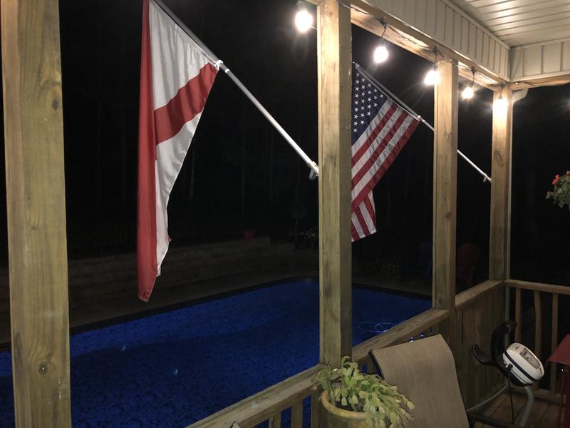 Perfect compliment to the US flag on our back porch.