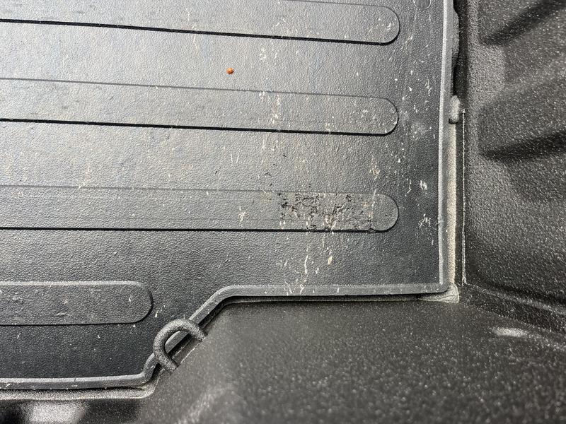 White scuff marks in corner to go with blisters