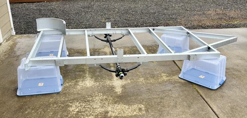 My method of getting the trailer raised after flipping it over.