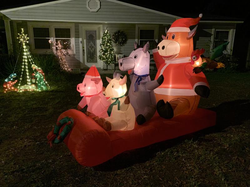 GemmyAirblown-Farm Animals On A Sled Scene-Lg at Tractor Supply Co