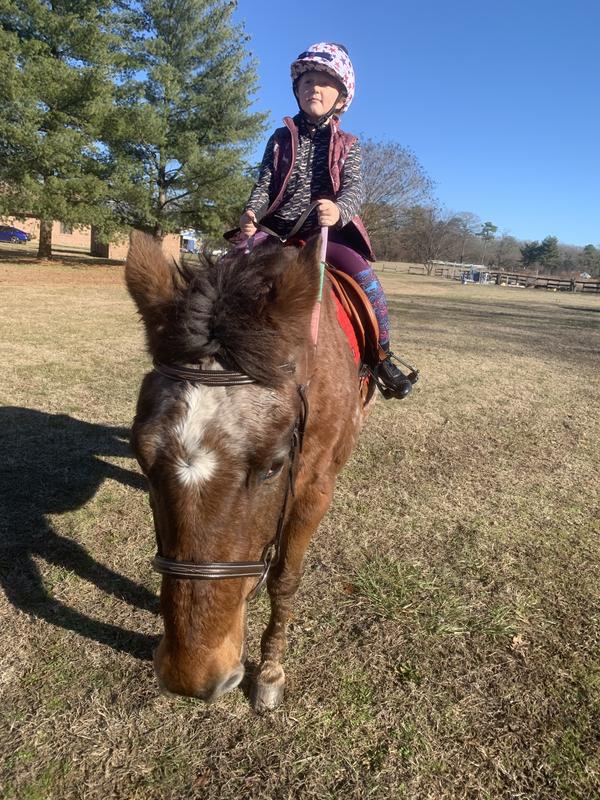 Cody & my daughter riding w the rein-aids