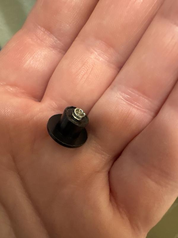 One of the broken screws