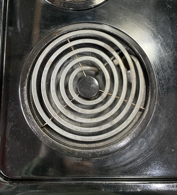 Damage done to my stove top and drip pan before using the Range Kleen Canning Element and Drip Pan