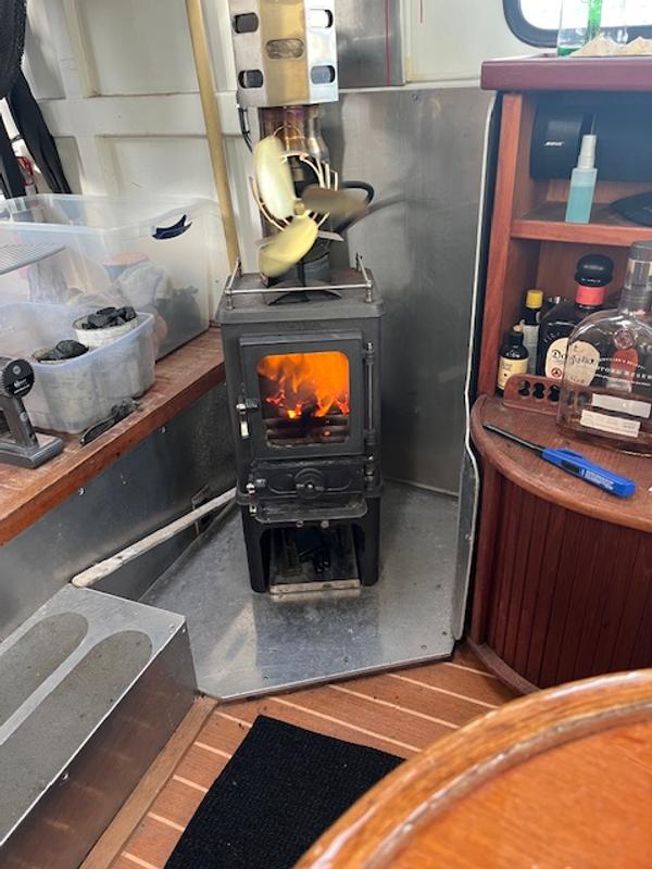 Coal burner started with charcoal instead of wood.