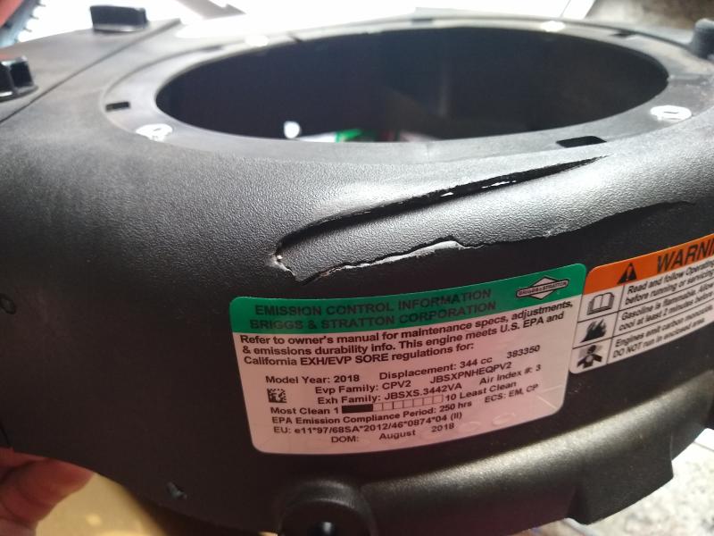 Replacement cover damaged before boxed to ship