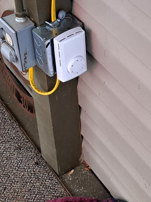 Heater installed. With thermostat for climate control