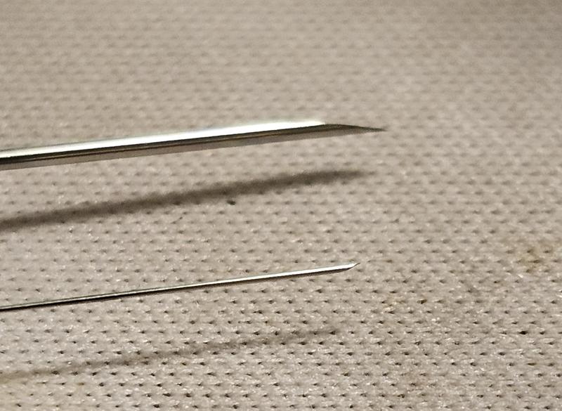 Needle gauge difference.