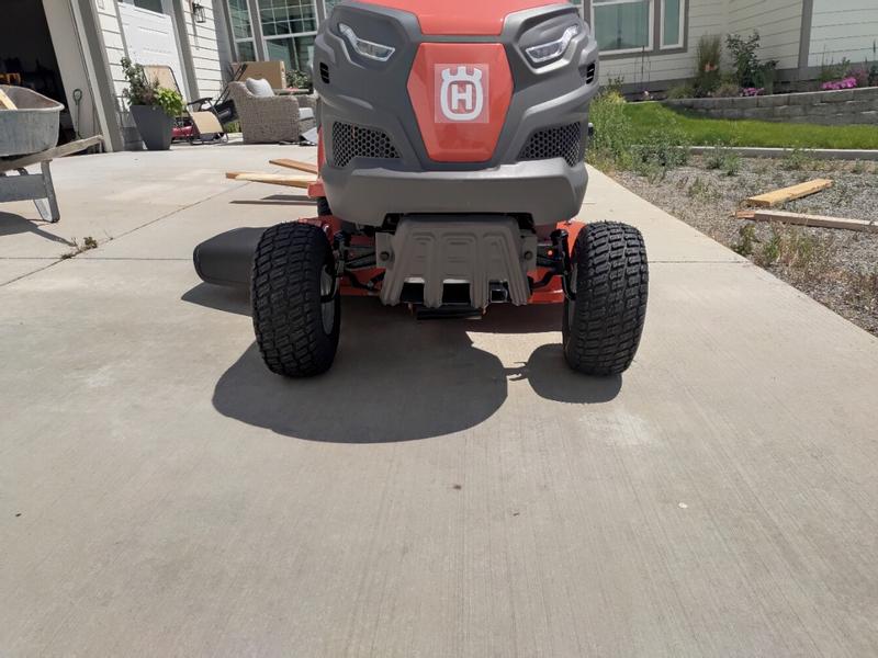 Shipping pallet broke during freight. Wheel lodged into bent space. Wheel alignment and left front end bent now.