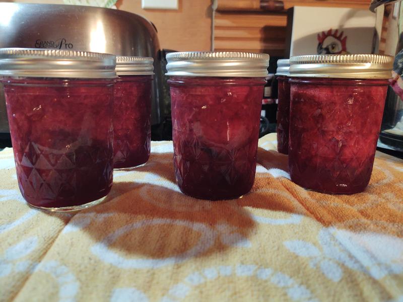 Canned strawberry preserves.