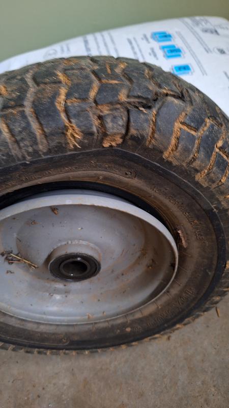 Tire is thin on treads, burst in use. Did not over inflate and did not overload.