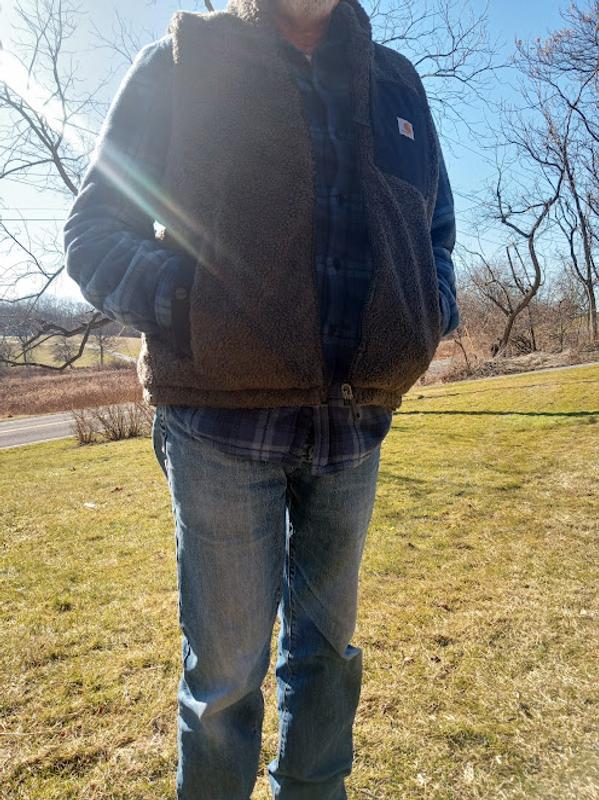 Shown reversed with the sherpa lining facing out.