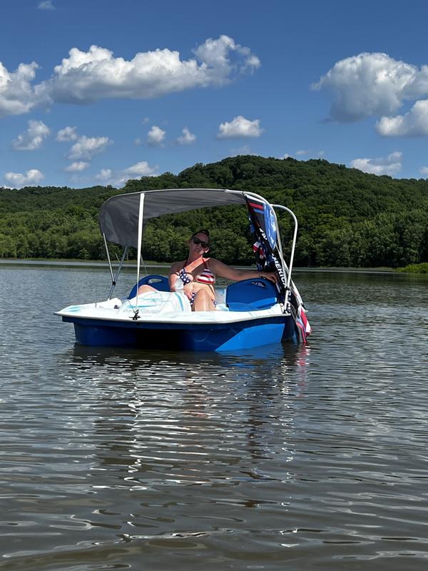 Sun Dolphin Sun Slider 5-Seat Pedal Boat with Canopy, Blue Swirl at ...