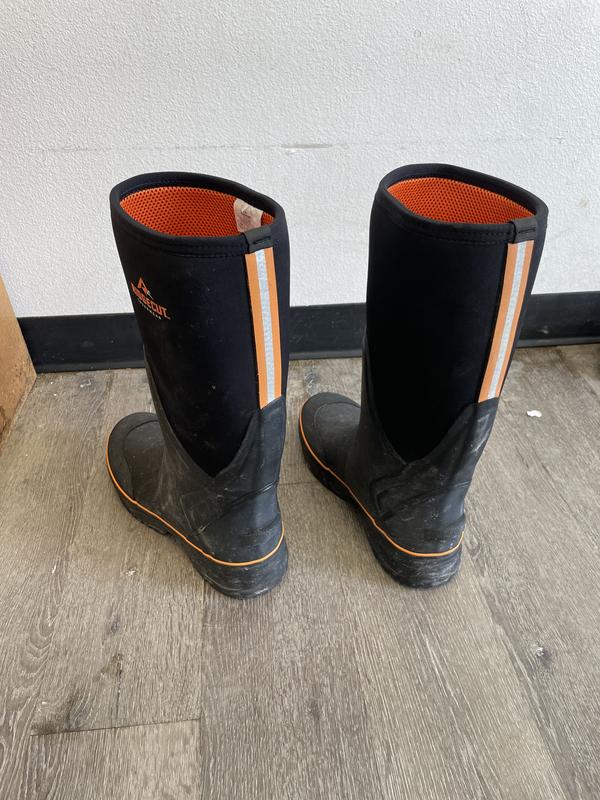 After week or two of working in them. Boots rinse of mud and debris well with just water