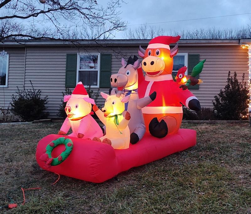 GemmyAirblown-Farm Animals On A Sled Scene-Lg at Tractor Supply Co