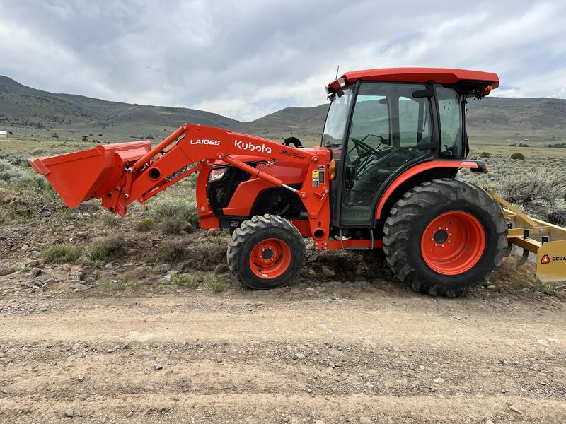 Here is the implement mounted on my Kubota MX6000