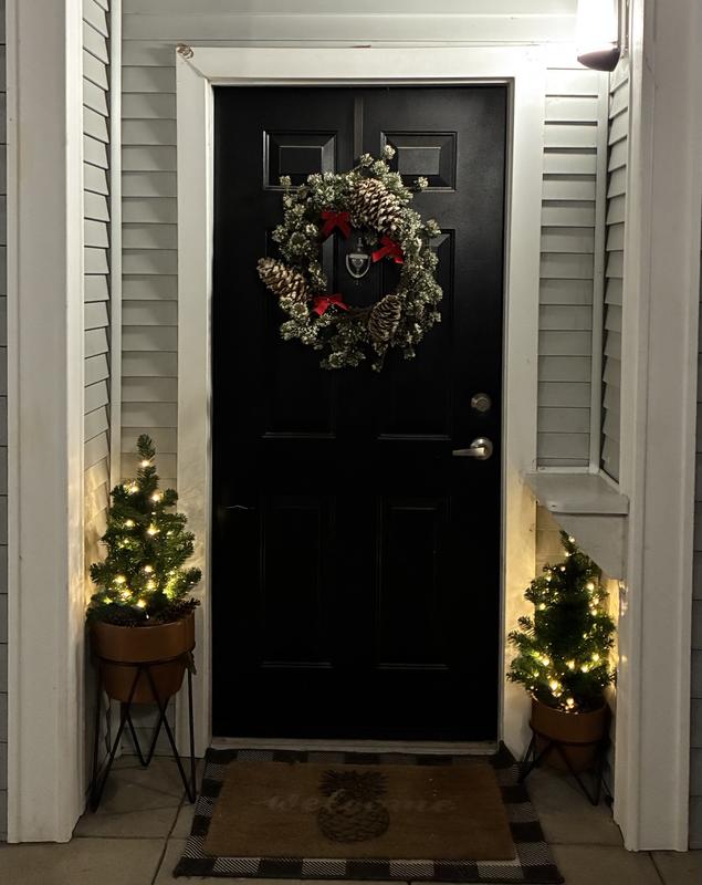 Love these faux pine trees with led lights