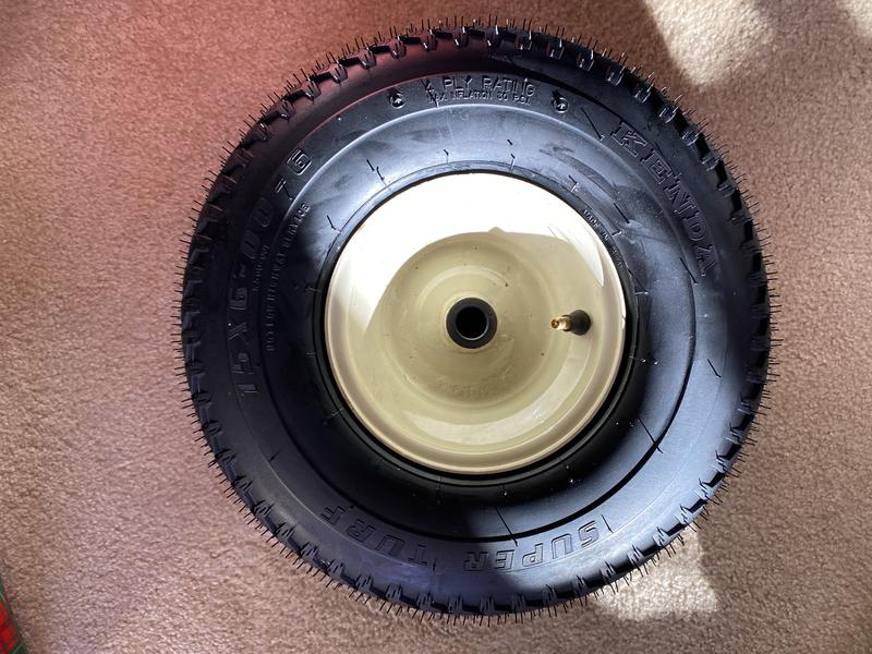 Tires installed on the rims