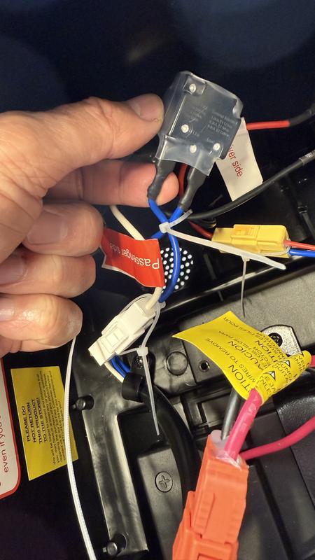 Broken and soldered connector passenger side motor controller